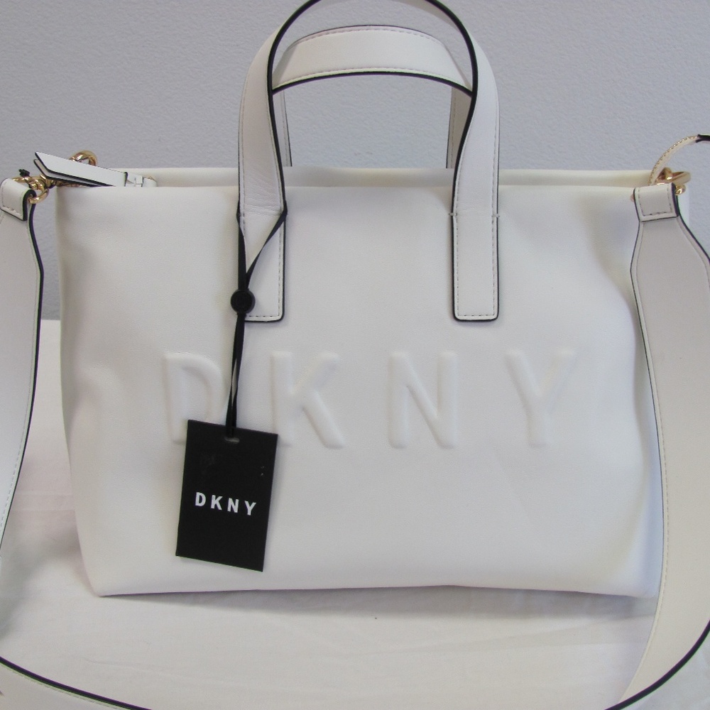 DKNY Tilly Top-Zip Medium Tote White